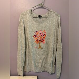 Talbots Heart Tree Lightweight Sweater XL